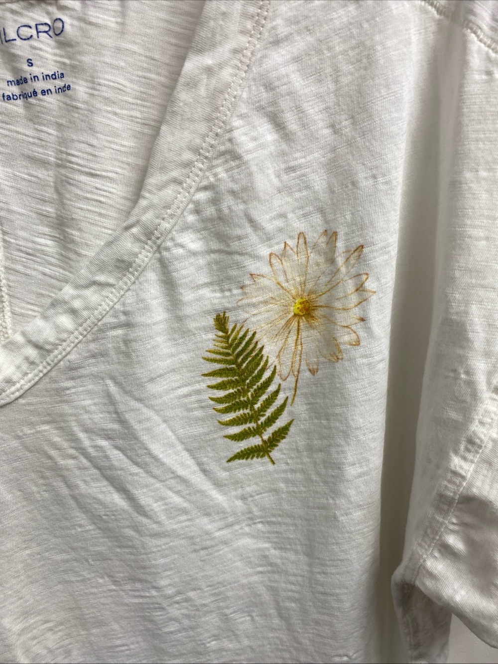 Pilcro Anthropologie Floral Botanical T Shirt Small Cotton Oversized Spring - Picture 2 of 8